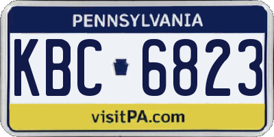 PA license plate KBC6823