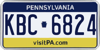 PA license plate KBC6824
