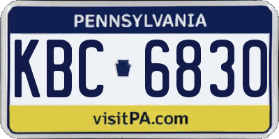 PA license plate KBC6830