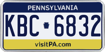 PA license plate KBC6832