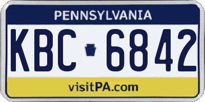 PA license plate KBC6842