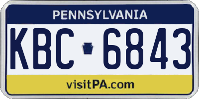 PA license plate KBC6843
