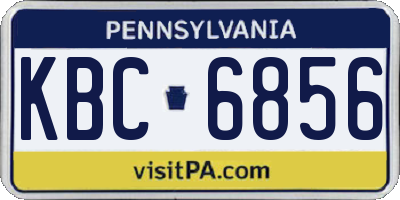 PA license plate KBC6856