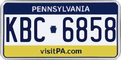 PA license plate KBC6858