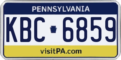 PA license plate KBC6859