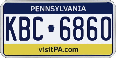 PA license plate KBC6860