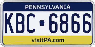 PA license plate KBC6866