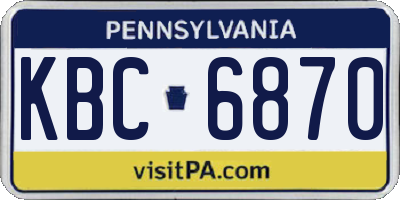 PA license plate KBC6870