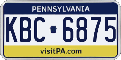 PA license plate KBC6875