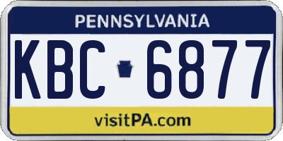 PA license plate KBC6877