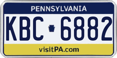 PA license plate KBC6882