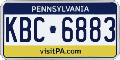 PA license plate KBC6883