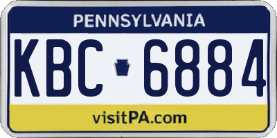 PA license plate KBC6884