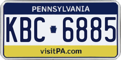 PA license plate KBC6885