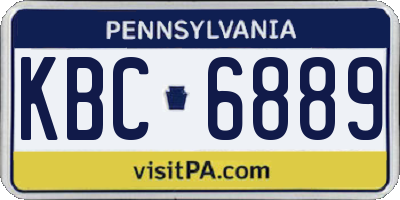 PA license plate KBC6889