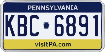 PA license plate KBC6891