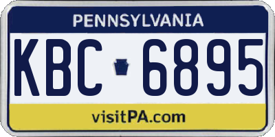 PA license plate KBC6895
