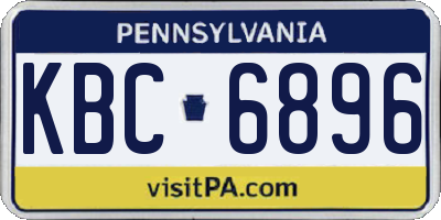 PA license plate KBC6896