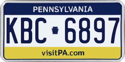 PA license plate KBC6897