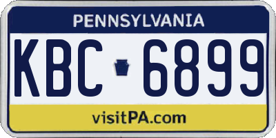 PA license plate KBC6899