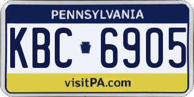 PA license plate KBC6905