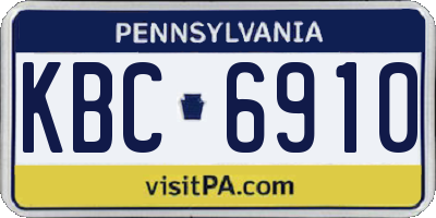 PA license plate KBC6910