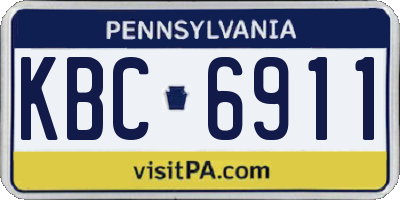 PA license plate KBC6911
