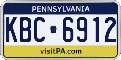 PA license plate KBC6912
