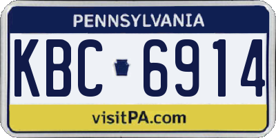 PA license plate KBC6914