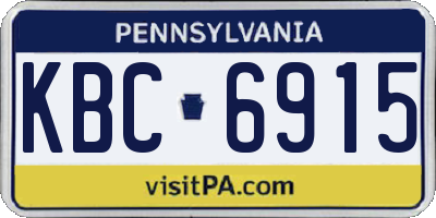 PA license plate KBC6915
