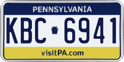 PA license plate KBC6941