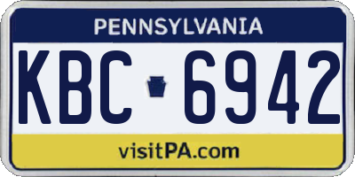 PA license plate KBC6942