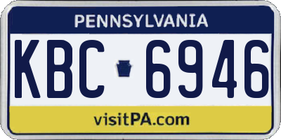 PA license plate KBC6946
