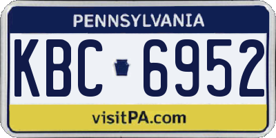 PA license plate KBC6952