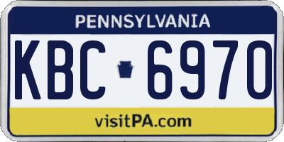 PA license plate KBC6970