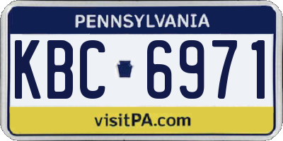 PA license plate KBC6971