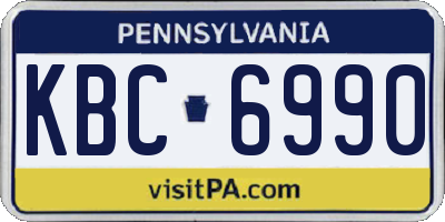 PA license plate KBC6990