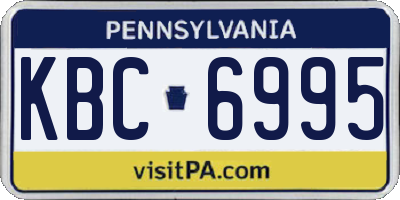 PA license plate KBC6995