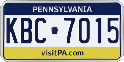 PA license plate KBC7015