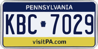 PA license plate KBC7029