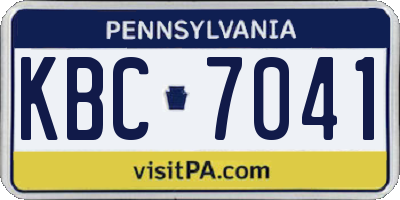 PA license plate KBC7041