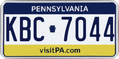 PA license plate KBC7044
