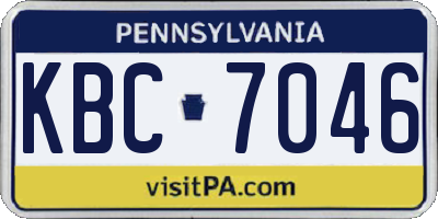 PA license plate KBC7046