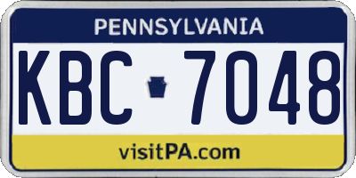 PA license plate KBC7048