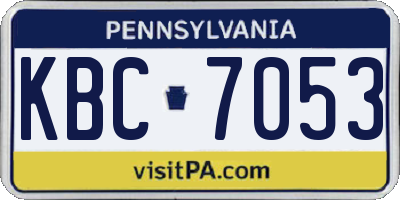 PA license plate KBC7053