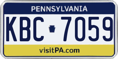 PA license plate KBC7059