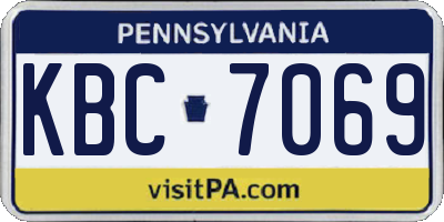 PA license plate KBC7069
