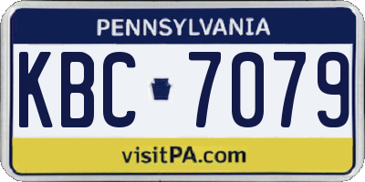 PA license plate KBC7079