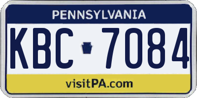 PA license plate KBC7084