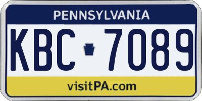 PA license plate KBC7089